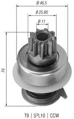 MAGNETI MARELLI Ведущая шестерня, стартер 940113020062